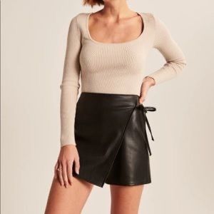 Abercrombie and Fitch Vegan Leather tie Skort